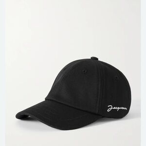 Jacquemus Black Cap with White Logo